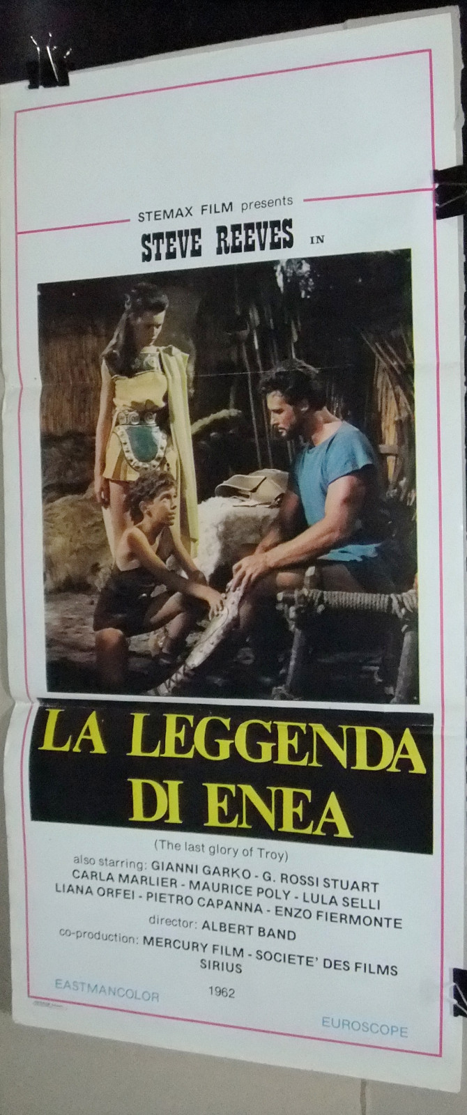 Locandina originale film La leggenda di Enea (1962) - Regia di Albert Band, Giorgio Venturini