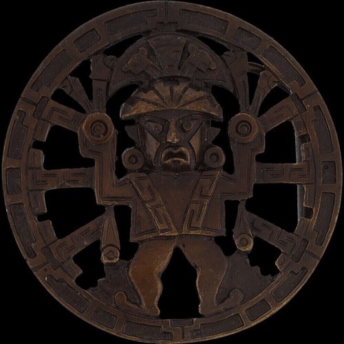 Mayan Aztec Mexican Mexico Sun God Tiki Face Hippie 1970s Vintage Belt Buckle - Picture 3 of 5