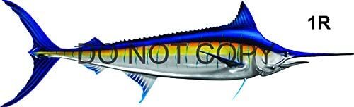 Stripped Marlin Vinyl Sticker Fish Decals for Boat Car Vehicle Truck Fishing - Picture 14 of 19