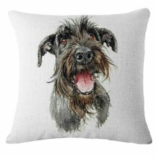 Irish Wolfhound DOG Painting LINEN COTTON Greyhound of Ireland CUSHION COVER, UK