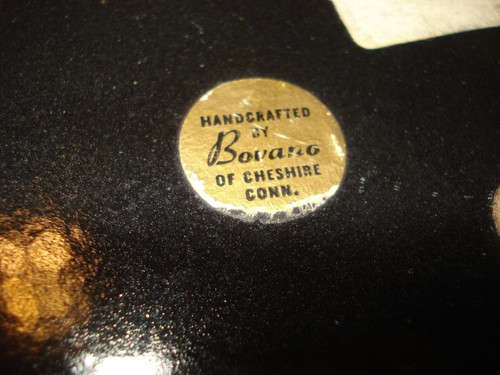 Posacenere vintage metà secolo Bovano Of Cheshire Conn smalto su rame blu MCM - Foto 3 di 4