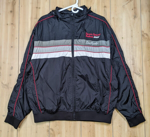 Vintage Y2K SouthPole Windbreaker Jacket Black Adult Mens Large - Picture 2 of 14