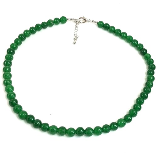 Collar con cuentas de piedras preciosas hecho a mano joyería redondo suave con broche de langosta plateada - Imagen 111 de 241