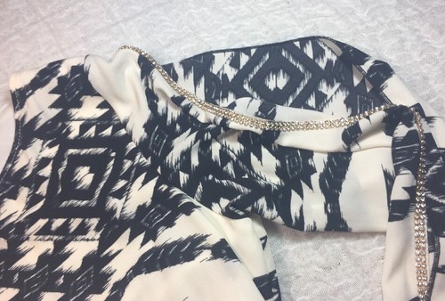 DIS MOI Paris Dress SZ L Shift Knee Length Stretch Crystal Accent Made France - Picture 4 of 12
