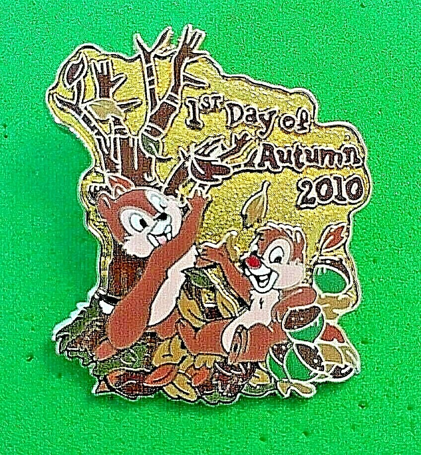 Disney Pin, 1st Day of Autumn Chip & Dale, #78601, WDW & DLR Limited Edition2010