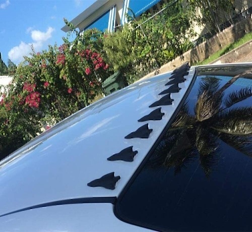 10X Shark Fin Diffuser Vortex Generator Carbon Fiber For Car Roof Spoiler Bumper - Picture 6 of 10