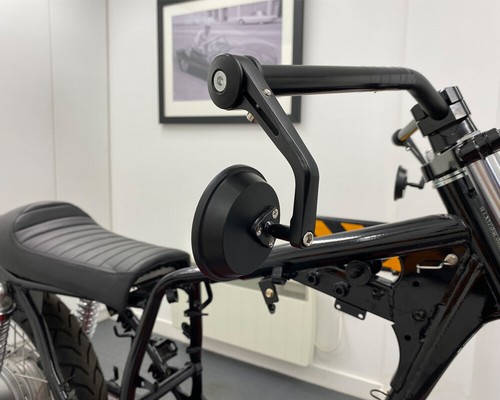 Motorrad Spiegel rund Lenkerende Seite Rückansicht Cafe Racer Streetfighter - Bild 12 von 12