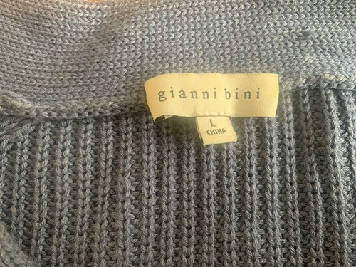 Gianni Bini Crop Top & Cardigan Sweater 2 PIECE SET Blue Wool Blend, Size Large - Picture 20 of 23