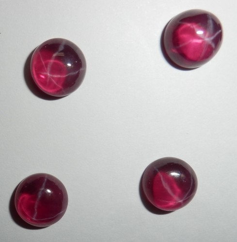 Transparent Star Ruby Round 9x9 mm Cabochon 6 Rayed lab-created Stone 12 pcs Lot