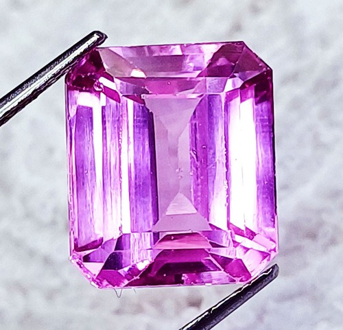 Certified Natural Pink Sapphire 16.00 Ct Emerald Shape Loose Gemstone - Picture 1 of 7