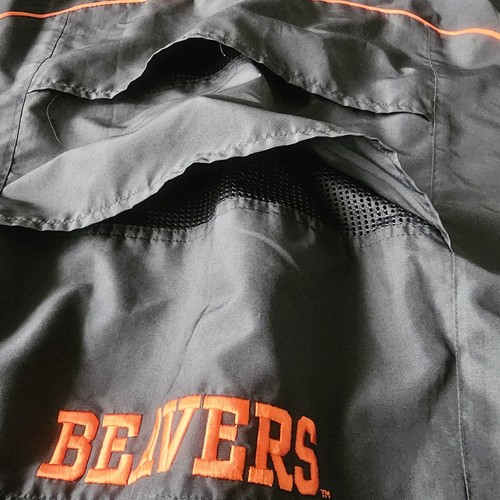 Vintage Nike Oregon State Pullover Windbreaker Herren XL schwarz Center Swoosh belüftet - Bild 11 von 13