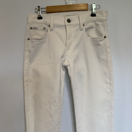 Polo Ralph Lauren Womens Jeans Skinny Size 25W 27L White Tompkins Tapered Fit - Picture 2 of 17