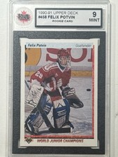 1990-91 Upper Deck NHL Hockey #458 Felix Potvin Rookie Card KSA 9. rookie card picture