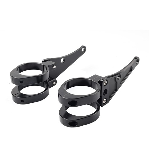 54MM Motorrad Scheinwerfer Halterung Clamp Gabel Rohr Halter Für Harley Schwarz - Picture 4 of 11