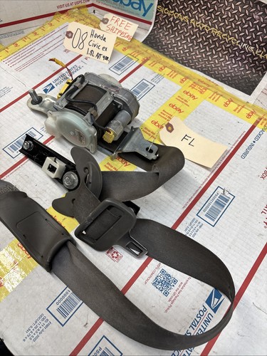 06-11 HONDA CIVIC SEDAN DRIVER FRONT LEFT SEAT BELT RETRACTOR ASSEMBLY GRAY oem - Picture 3 of 6
