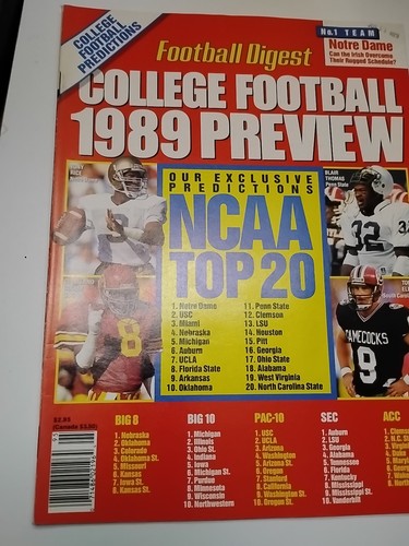 1989 Football Digest College Football Preview Tony Rice Todd Ellis - Picture 5 of 10