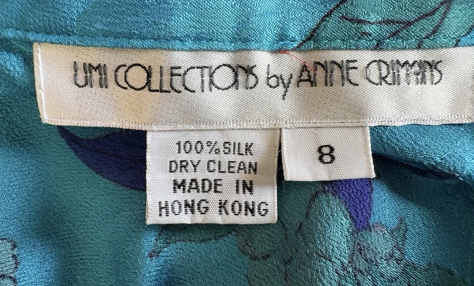 Falda Vintage Años 90 Colecciones Umi Por Anne Crimmins 100% Seda Repujada Talla 8 Foto 4 de 4