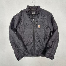 Carhartt Jacket Men Medium Black Rain Defender Relaxed Fit Lightweight Insulated