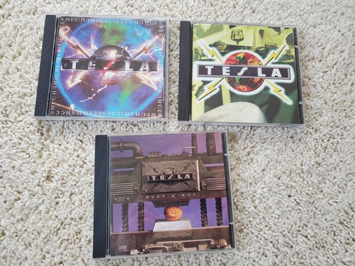 Lot of 3 Tesla CD Mechanical Resonance, Bust A Nut, Psychotic Supper. Free ship