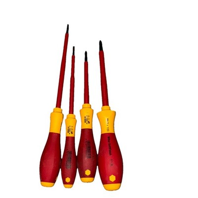 Wiha SoftFinish Insulated Screwdriver Set 4pc Phillips Slotted Red Yellow