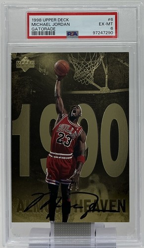 Michael Jordan PSA 6 -1998 Upper Deck Gatorade Gold #6 "1990 NBA Scoring Leader"