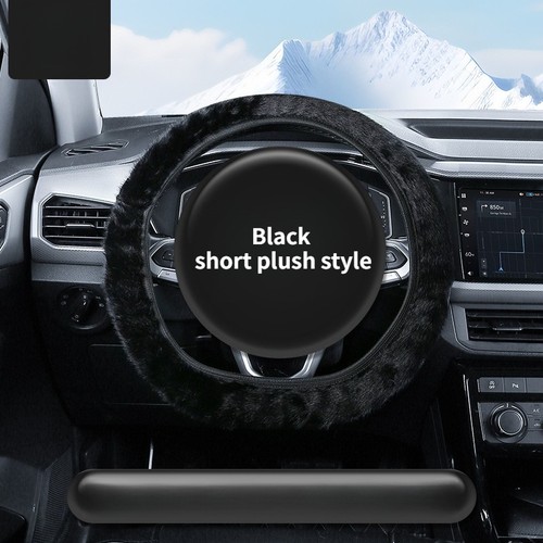 Cubierta de volante de coche de felpa corta invierno cálido antideslizante cubierta de volante1 - Imagen 1 de 6