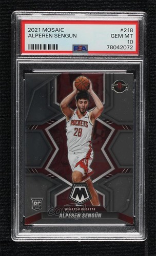2021-22 Panini Mosaic Rookies Alperen Sengun #218 PSA 10 GEM MT Rookie RC - Imagen 1 de 3