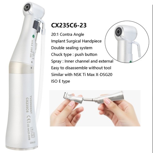 Pieza de mano quirúrgica para implante dental COXO 20:1 fibra óptica contra ángulo NSK tipo E - Imagen 18 de 60