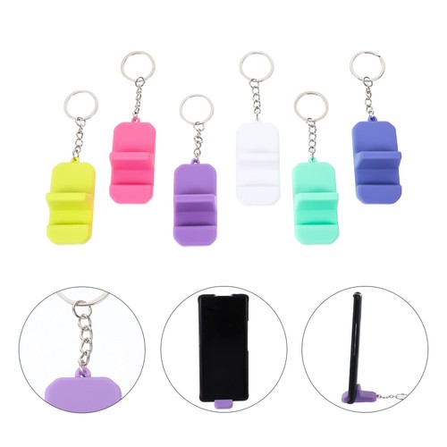 6 Pcs Mobile Phone Holder Key Ring Cellphone Keychain Travel Stand Portable - Photo 10 sur 12