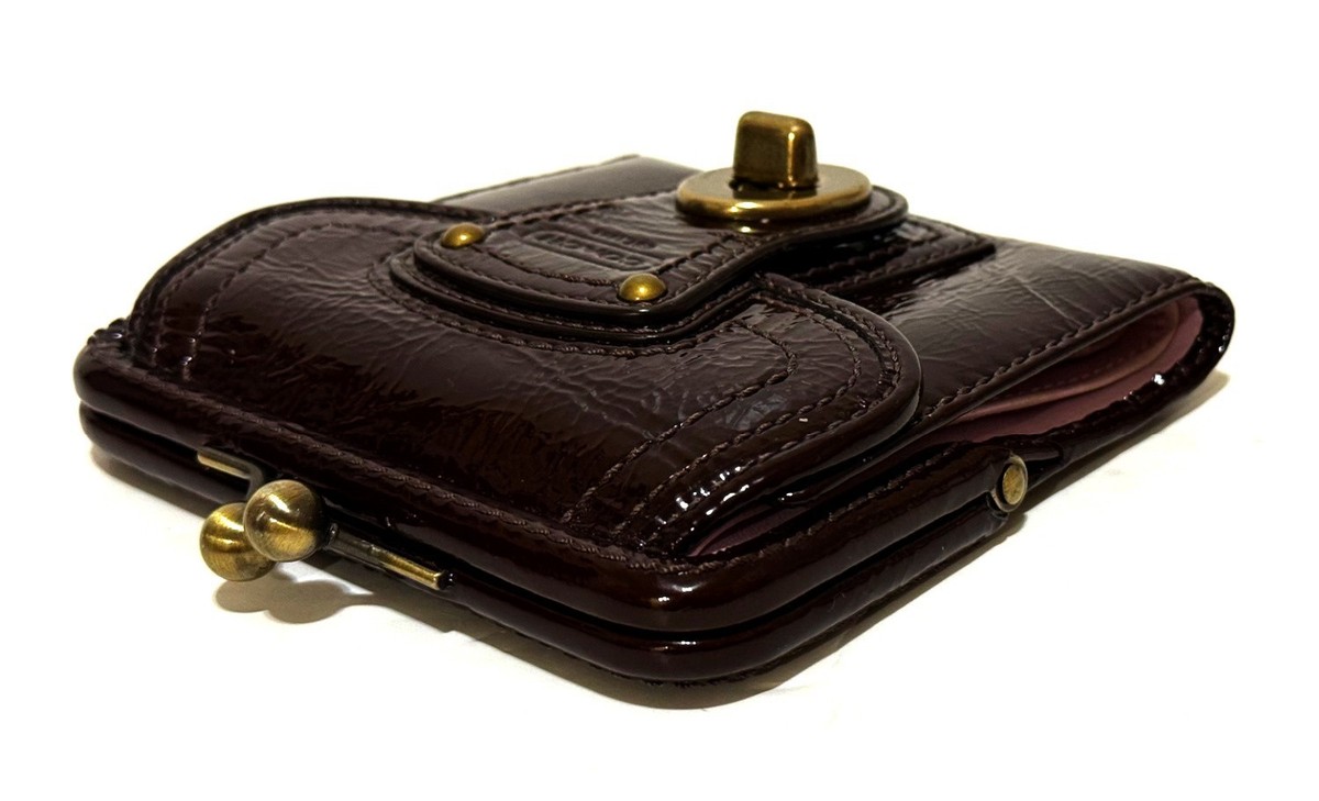 小物 Vintage Coach Legacy Long Wallet Y2K RARE COACH Y2K LEGACY CRINKLED CALF PATENT LEATHER FRENCH
