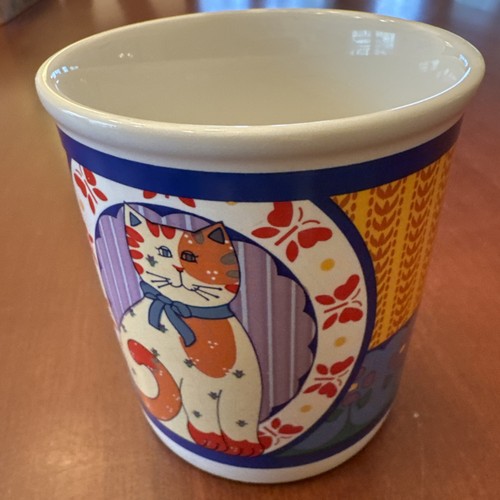 Vintage 1986 aktuelle Keramik bunte Kaliko Katze Kaffeebecher Japan - Bild 3 von 10