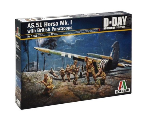 Italeri 1356 Maßstab 1:72 AS.51 Horsa Mk.I mit britischen Fallschirmjägern