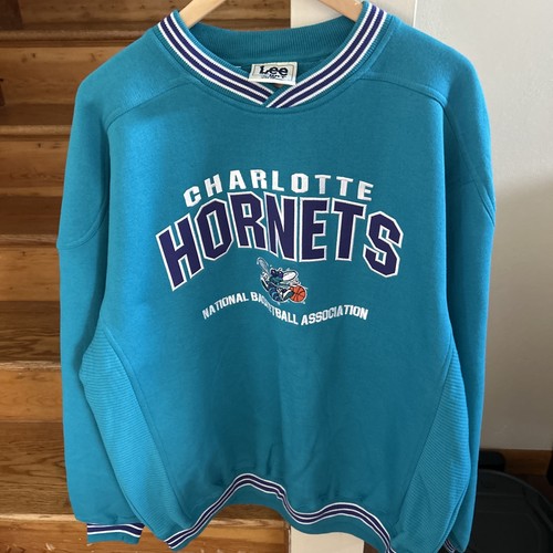 Vintage NBA Charlotte Hornets Logo Athletic Crewneck Sweatshirt XL 90’s - Afbeelding 5 van 15