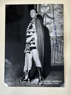 theatre photo GASTONE LIMARILLI RADAMES IN AIDA 70s autograph!!