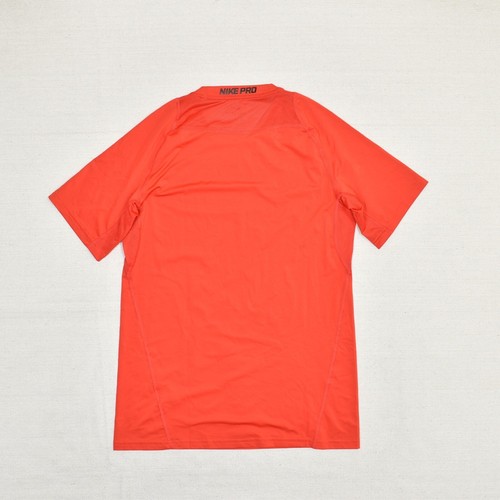 Nike Men's T Shirt Short Sleeve Swoosh Polyester Red Size M Dri Fit Pro Gym - Picture 3 of 8