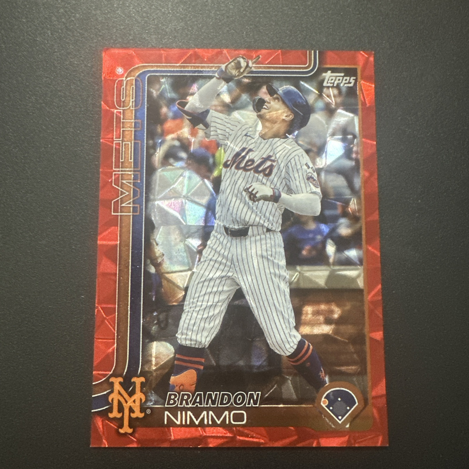 2025 Topps Baseball Series 1 Brandon Nimmo RED Diamante Foil 1/5 Mets 🔥🔥