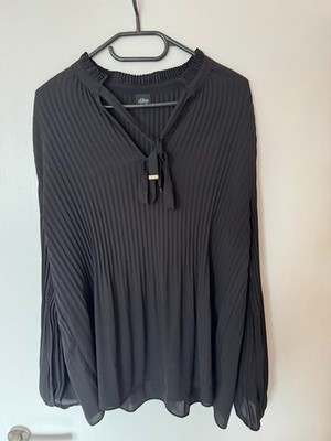 S.Oliver Black Label Bluse Langarm in leichtem Chiffon-Style schwarz, Gr. 42