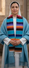Catholic Priest Stole | Mexican Serape | Woven Striped Clergy Vestment