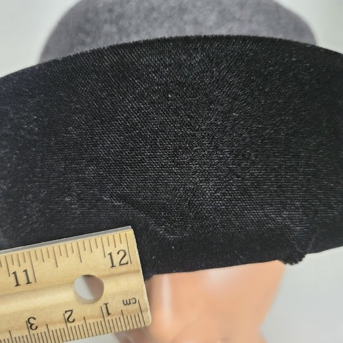 Da-Me grauer Wollfilzhut mit schwarzem Samtakzentbesatz Made in Italy - Bild 3 von 15