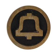 Brass Bell System AT&T Saul Bass Telecom Telephone Phone Vintage Belt Buckle