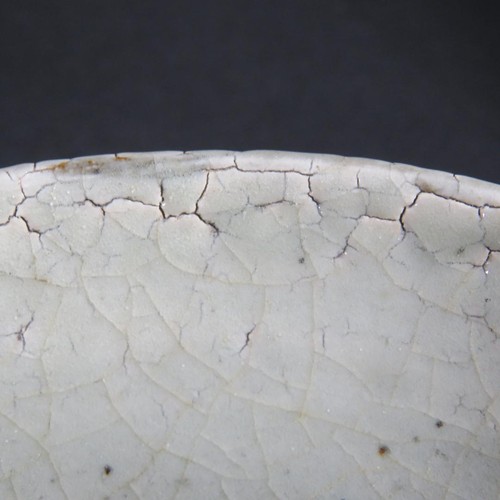 Kyo Ware Matcha Bowl Traditional Tea Ceremony White Crackle Texture - Picture 5 of 10