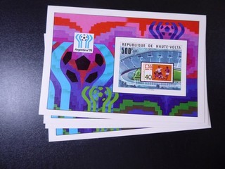 Obervolta 1977 50x imperforated block "Football World Cup Argentina" /MNH Bl.48U