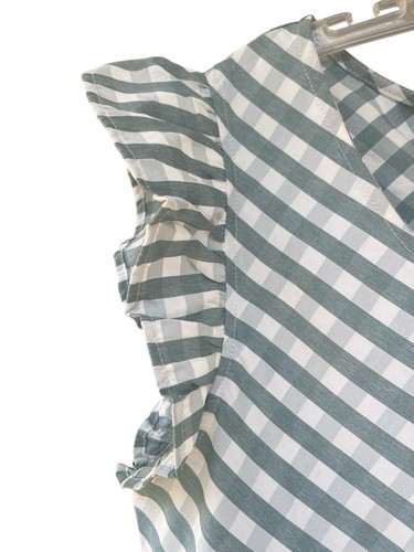 &Merci Größe Large Rüschenärmel Schößchen Top Gingham Empire-Taille - Bild 4 von 6