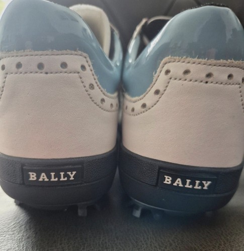 Vintage Bally 2 Tone White/light blue Golf Shoes And Dust Bag Brand New Size 6.5 - Picture 8 of 10