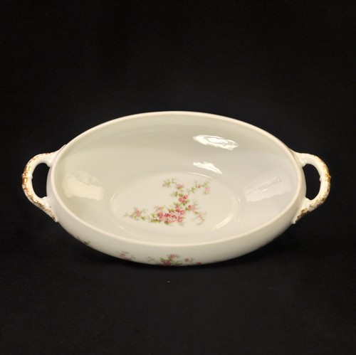 Limoges Charles Martin 12" X 7"Oval Covered Vegetable Bowl Floral Gold 1891-1935 - Picture 7 of 12