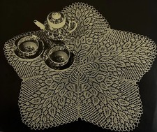 Vintage 1930-1950's Crochet Pattern SUMMER SHOWER Star Dainty Lace Doily 18.5"