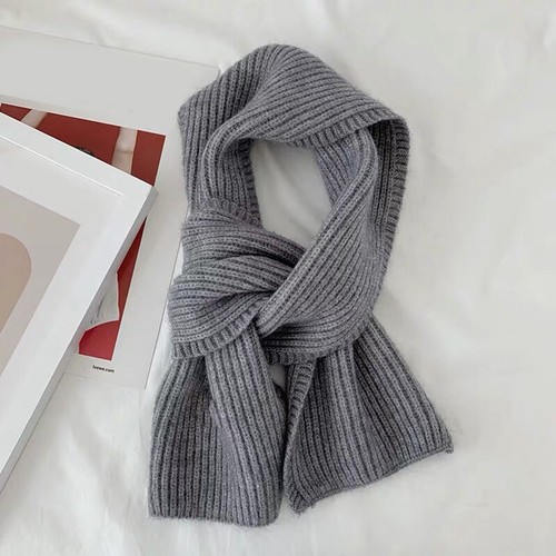 Echarpe femme hiver couleur unie courte laine tricot étudiant automne et6767 - Photo 8/10