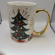 Anthropologie Rifle Paper Co. Christmas THREE MUG Porcelain  New In Box