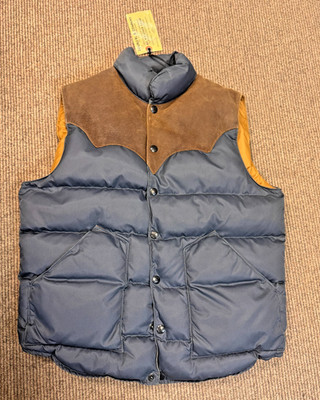 NWT $690 RRL Double RL Ralph Lauren Leather & Nylon Down Vest - MEDIUM