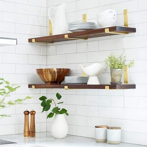 4 Pack Heavy Duty Shelf Brackets Industrial Rustic Design Includes Screws - Picture 5 of 17